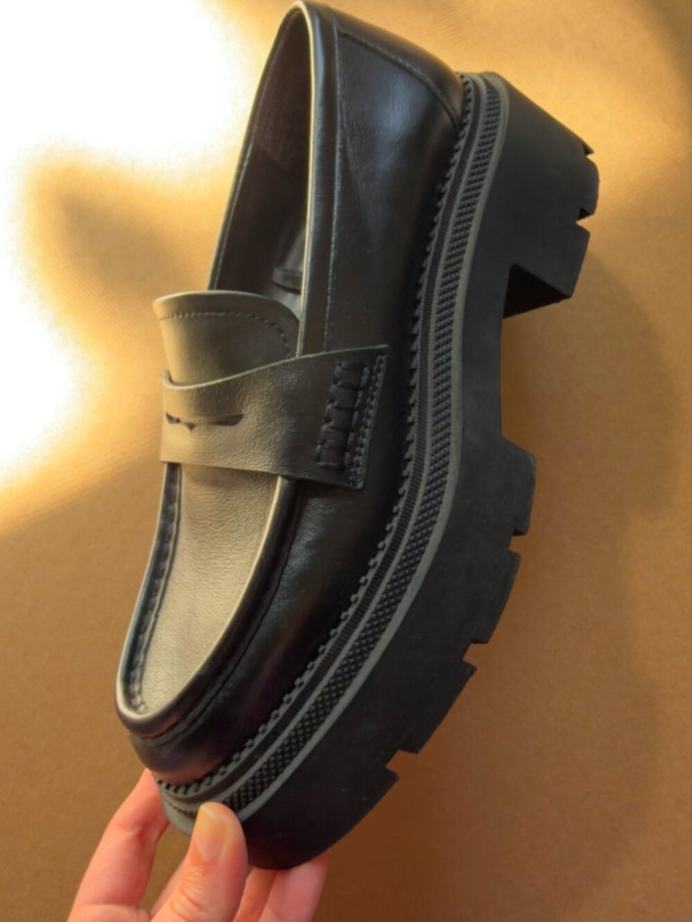 Zara Black Women's Chunky Platform Penny Loafers - Size 37 EU